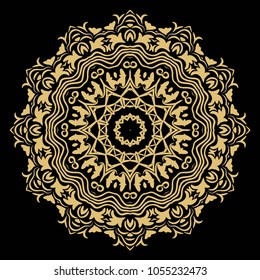 Decorative round ornament. Anti-stress therapy pattern. Vector illustration for design
