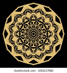 Decorative round ornament. Anti-stress therapy pattern. Vector illustration for design