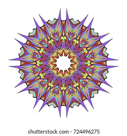 Decorative round ornament. Anti-stress therapy pattern. Hand drawn vector frame design.