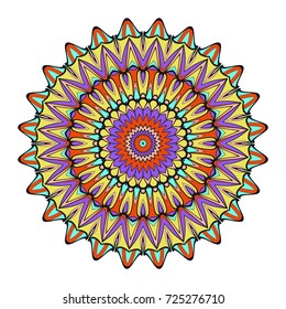 Decorative round ornament. Anti-stress therapy pattern. Hand drawn vector frame design.