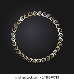 Decorative round ornament with Chinese pattern. Circle frame. Template for printing cards, invitations, books, textiles, engraving, wooden furniture, forging. Vector.