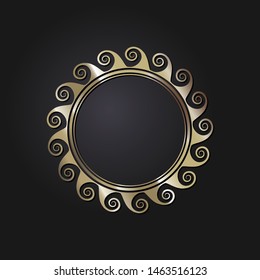 Decorative round ornament with Chinese pattern. Circle frame. Template for printing cards, invitations, books, textiles, engraving, wooden furniture, forging. Vector.