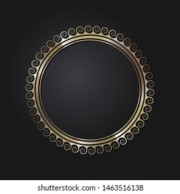 Decorative round ornament with Chinese pattern. Circle frame. Template for printing cards, invitations, books, textiles, engraving, wooden furniture, forging. Vector.