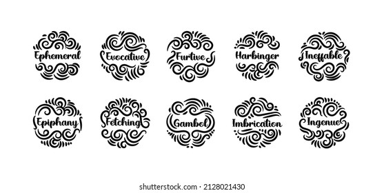 Decorative round ornament in ethnic oriental style with good words. Perfect for printing use such as key chain, greeting card and more. Editable decoration ornament.