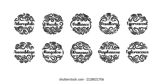 Decorative round ornament in ethnic oriental style with good words. Perfect for printing use such as key chain, greeting card and more. Editable decoration ornament.