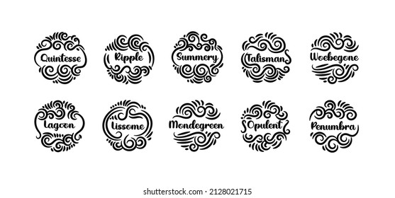 Decorative round ornament in ethnic oriental style with good words. Perfect for printing use such as key chain, greeting card and more. Editable decoration ornament.