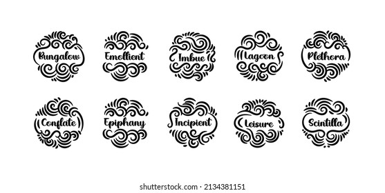 Decorative round ornament in ethnic oriental style with good words. Perfect for printing use such as key chain, greeting card and more. Editable decoration ornament.
