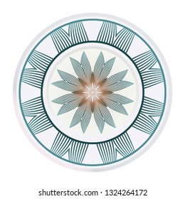 Decorative Round Ornament Mandala From Floral Elements. Vector Illustration. Oriental Pattern. Indian, Moroccan, Mystic, Ottoman Motifs. Anti-Stress Therapy Pattern.