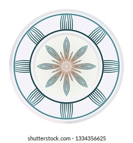Decorative Round Ornament Mandala From Floral Elements. Vector Illustration. Oriental Pattern. Indian, Moroccan, Mystic, Ottoman Motifs. Anti-Stress Therapy Pattern.