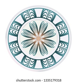 Decorative Round Ornament Mandala From Floral Elements. Vector Illustration. Oriental Pattern. Indian, Moroccan, Mystic, Ottoman Motifs. Anti-Stress Therapy Pattern.