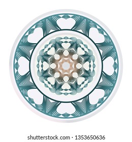 Decorative Round Ornament Mandala From Floral Elements. Vector Illustration. Oriental Pattern. Indian, Moroccan, Mystic, Ottoman Motifs. Anti-Stress Therapy Pattern.