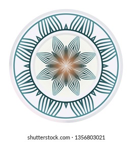 Decorative Round Ornament Mandala From Floral Elements. Vector Illustration. Oriental Pattern. Indian, Moroccan, Mystic, Ottoman Motifs. Anti-Stress Therapy Pattern.