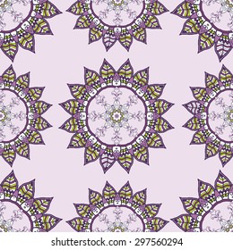 Decorative round ornament. Mandalas collection. Seamless pattern