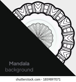 Decorative round ornament. Pattern for plates or dishes. Islamic, indian, arabic motifs. PAbstract floral ornament border. Vector illustration