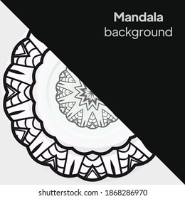 Decorative round ornament. Pattern for plates or dishes. Islamic, indian, arabic motifs. PAbstract floral ornament border. Vector illustration