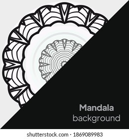 Decorative round ornament. Pattern for plates or dishes. Islamic, indian, arabic motifs. PAbstract floral ornament border. Vector illustration