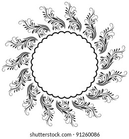 Decorative round ornament for various design artwork
