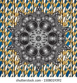 Decorative round ornament. Vector outline Mandala on white, gray and brown colors. Unusual flower shape oriental line. Anti-stress therapy pattern. Yoga logo, background for meditation poster.