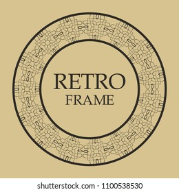 Decorative round ornamental vintage retro frame for design