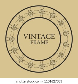 Decorative round ornamental vintage retro frame for design