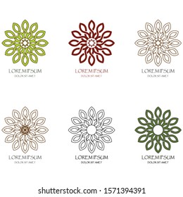Decorative round ornaments set, isolated elements. mandala, stylized flower. Abstract geometric doodle patterns for plate decoration, fabric print, business or greeting card design