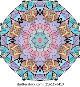 Decorative round ornaments. Unusual flower shape. Oriental vector, Anti-stress therapy patterns. Weave design elements. Yoga logos Vector.