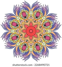 Decorative round ornaments. Unusual flower shape. Oriental vector, Anti-stress therapy patterns. Weave design elements. Yoga logos Vector.