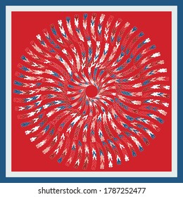 Decorative round pattern. Vintage round motif. The ornament. Abstract texture designs can be used for backgrounds, textile, gift wrapping, templates, shawl and ceramic tiles. Vector.