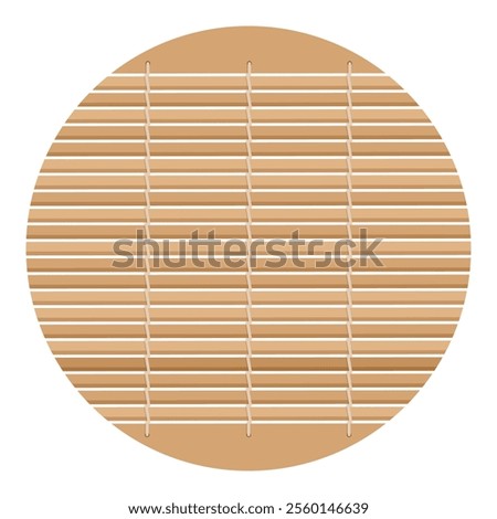 Decorative round placemat top view, home decor and cooking concept, isolated on white background