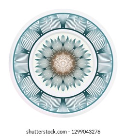 Decorative round plate with mandala from floral elements. Vector illustration. Home decor, interior design. matching decorative plates for interior design.