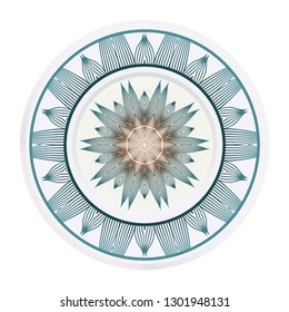 Decorative round plate with mandala from floral elements. Vector illustration. Home decor, interior design. matching decorative plates for interior design.