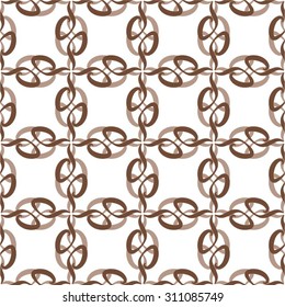 Decorative rounded cross monochrome pattern, seamless vector background.