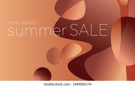 Decorative rounded forms retro vibes composition. Abstract brown and orange gradient design elements. Vector illustration for header, card, post, web and print surface design.
