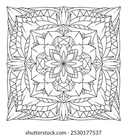 Dekorative abgerundete Mandala Färbung Buch Seite Illustration. Verwendet für Kindererziehung und Erwachsenenentspannung