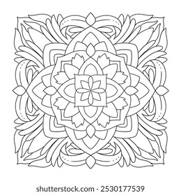 Ilustración de página de libro para colorear de mandala redondeado decorativo. Utilizado para la educación del niño y la actividad de la relajación del adulto