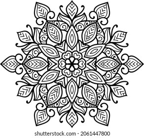 Decorative rounded  mandala zen tangle design  colouring book pages for adults vector illustration
