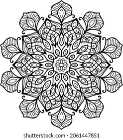 Decorative rounded  mandala zen tangle design  colouring book pages for adults vector illustration