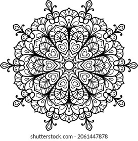 Decorative rounded  mandala zen tangle design  colouring book pages for adults vector illustration