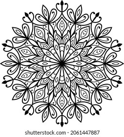 Decorative rounded  mandala zen tangle design  colouring book pages for adults vector illustration