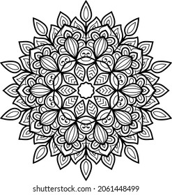 Decorativo Mandala redondeada zen diseño de color páginas de libros para adultos ilustración vectorial 