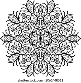 Decorativo Mandala redondeada zen diseño de color páginas de libros para adultos ilustración vectorial 