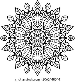 Decorativo Mandala redondeada zen diseño de color páginas de libros para adultos ilustración vectorial 