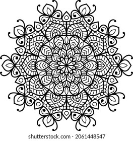 Decorativo Mandala redondeada zen diseño de color páginas de libros para adultos ilustración vectorial 