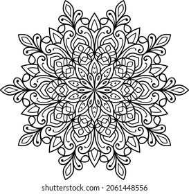 Decorative Rounded mandala zen tangle design colouring book pages for adults vector illustration 