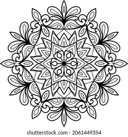 Decorativo Mandala redondeada zen diseño de color páginas de libros para adultos ilustración vectorial 