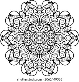 Decorative Roundative Mandala Zen-Dreieck-Design-Farbbuchseiten für Erwachsene Vektorgrafik 