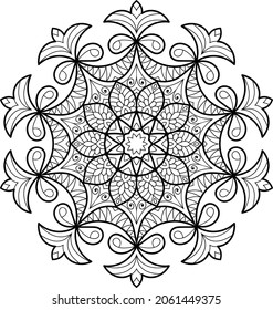Decorativo Mandala redondeada zen diseño de color páginas de libros para adultos ilustración vectorial 