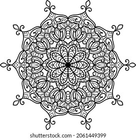 Decorative Rounded mandala zen tangle design colouring book pages for adults vector illustration 