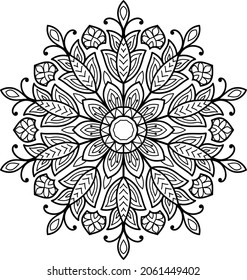 Decorative Roundative Mandala Zen-Dreieck-Design-Farbbuchseiten für Erwachsene Vektorgrafik 