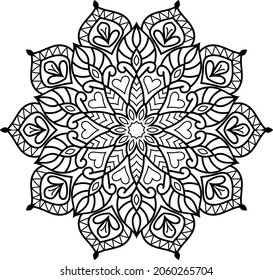 Decorative Rounded zen tangle design rounded  mandala colouring book pages for adults vector illustration 